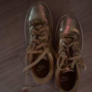 Nike Metallic Gold Low Top Sneakers